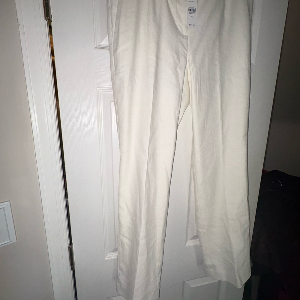 Cream Wide-Leg Pants